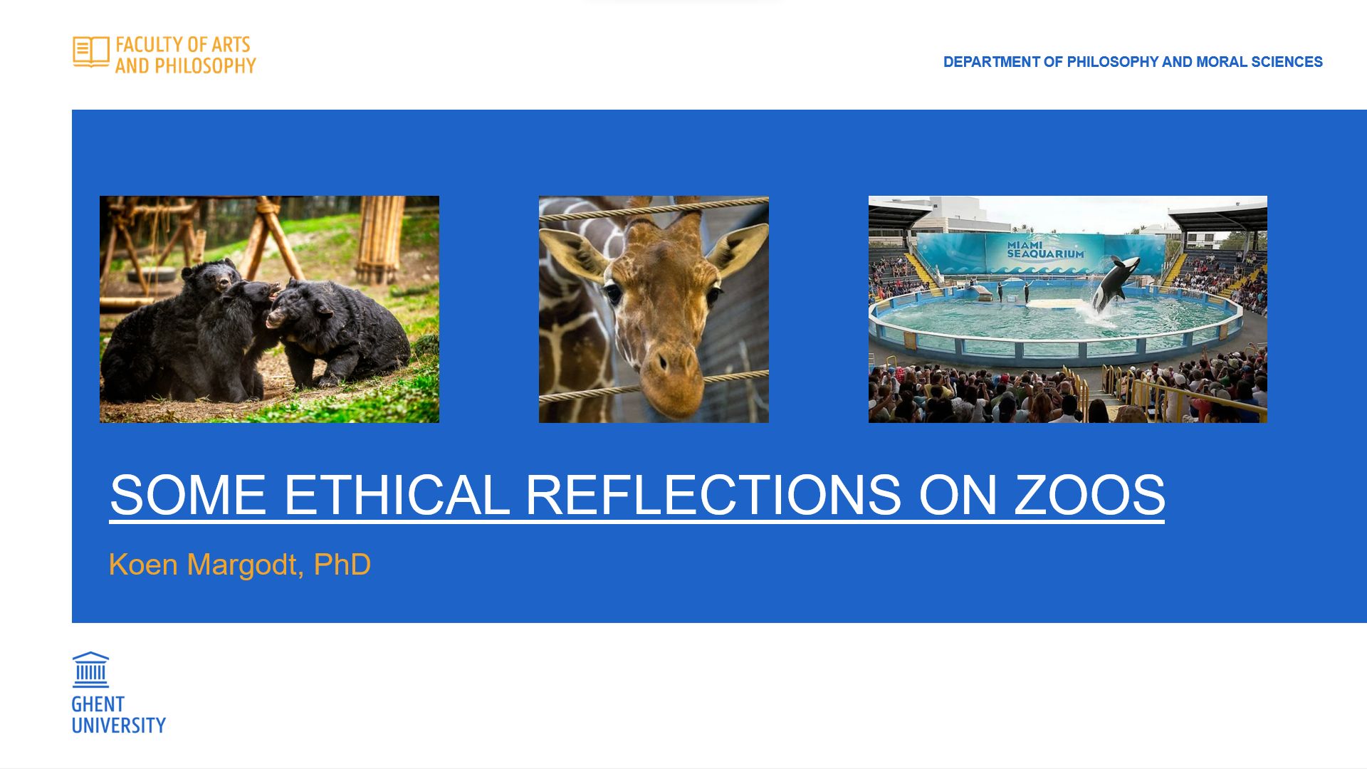Some ethical reflections on zoos cover slide