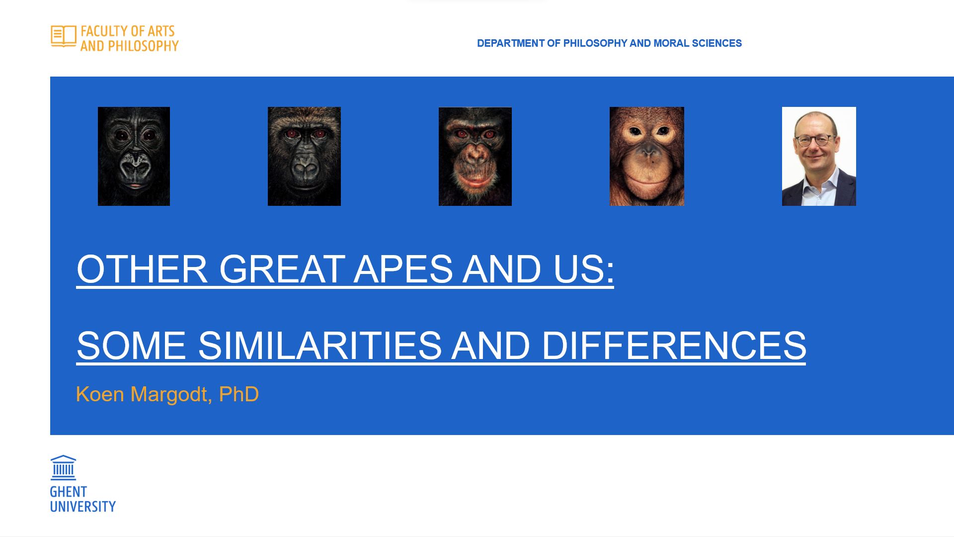 Other Great Apes and Us: Some Similarities and Differences cover slide